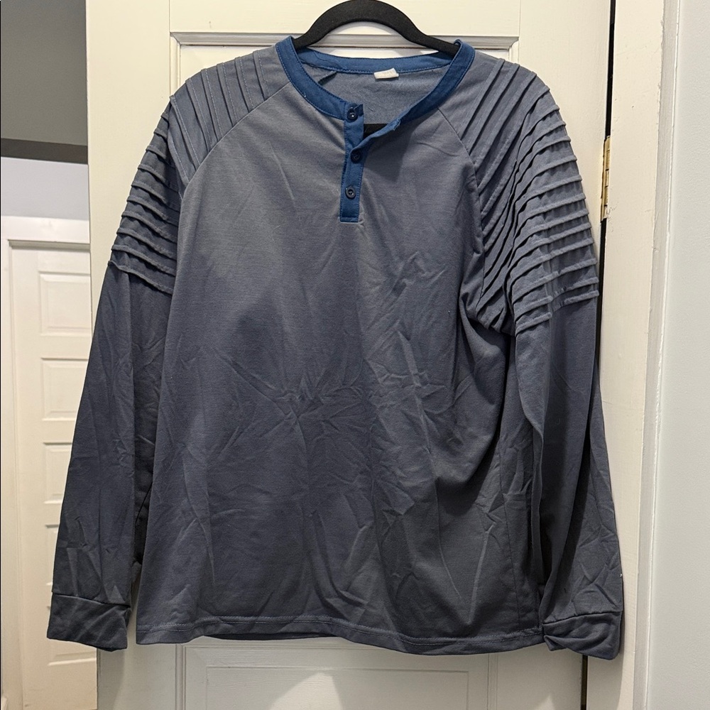 Men's Blue Long Sleeve Shirt